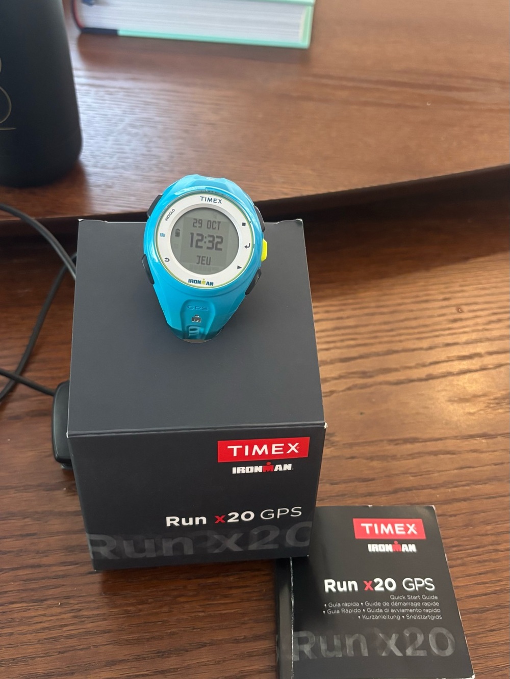 Timex Ironman Run x20 GPS Digital Watch - Turquoise with Yellow Accent